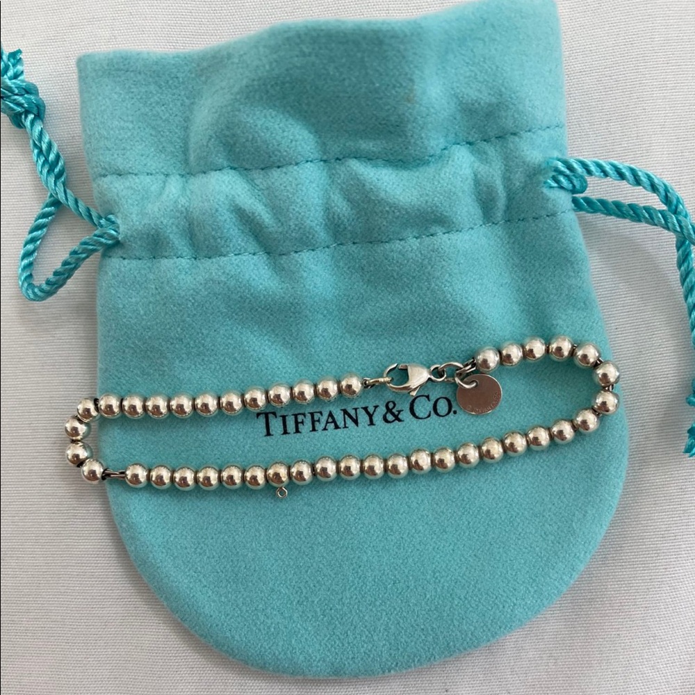 Tiffany & Co Heart Tag Bead Bracelet. Size small